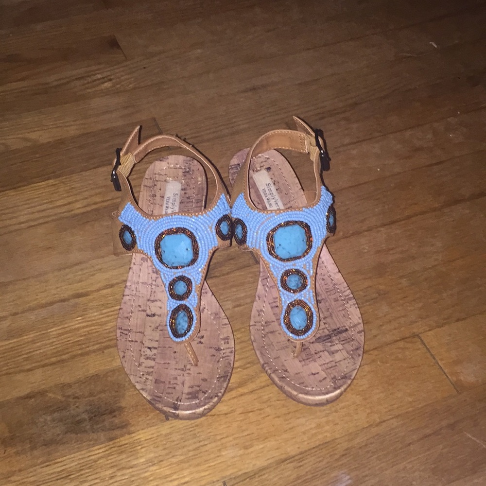 Vera wang turquoise sandals